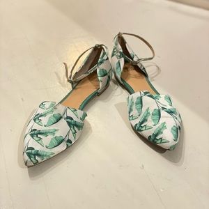 Anthropologie Jasper & Jeers Palm Leaf D’Orsday Flats, Size 11